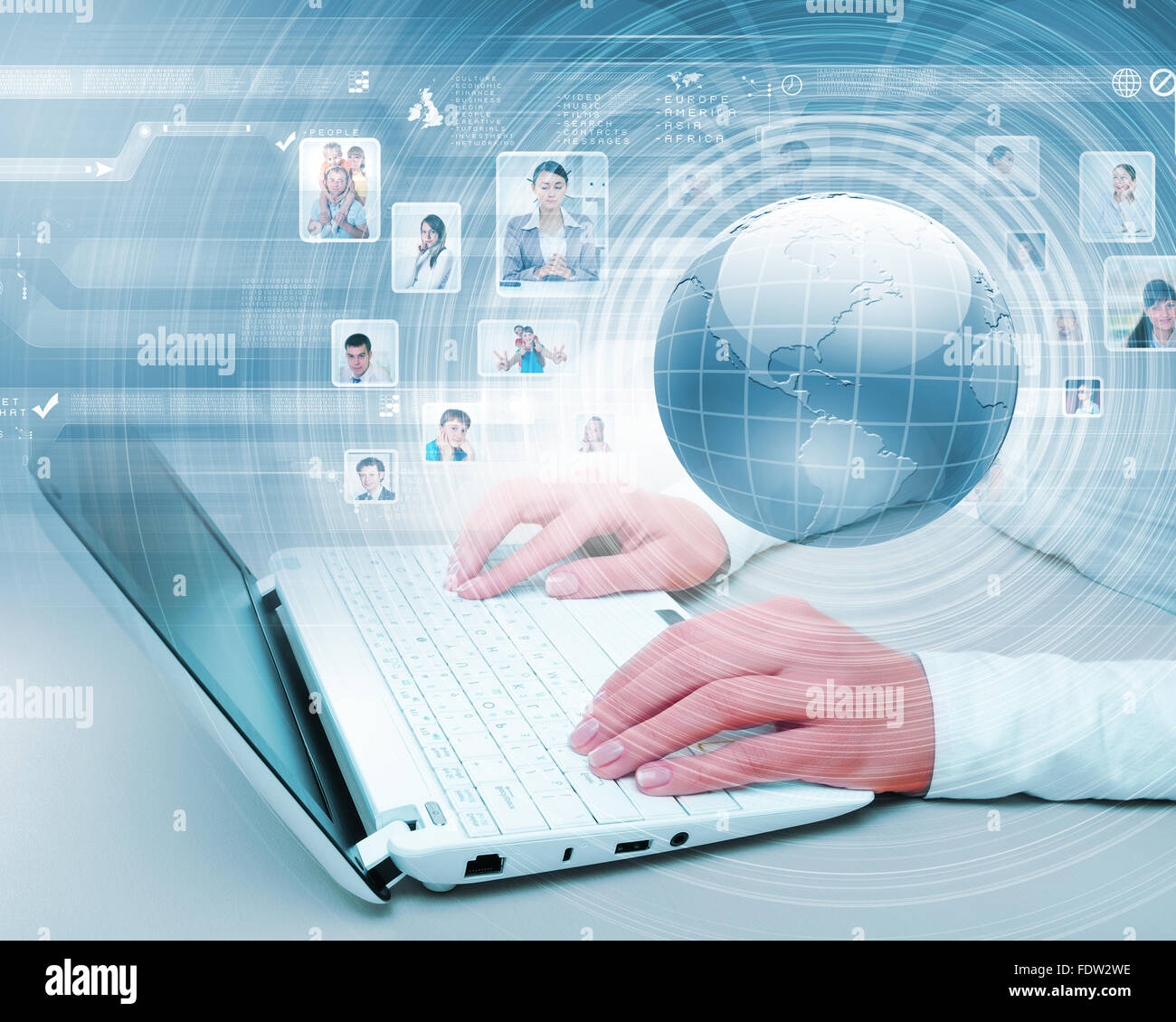 Symbol des sozialen Netzwerks mit Menschen Bilder Stockfoto