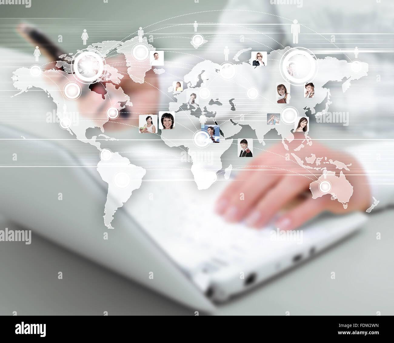 Symbol des sozialen Netzwerks mit Menschen Bilder Stockfoto