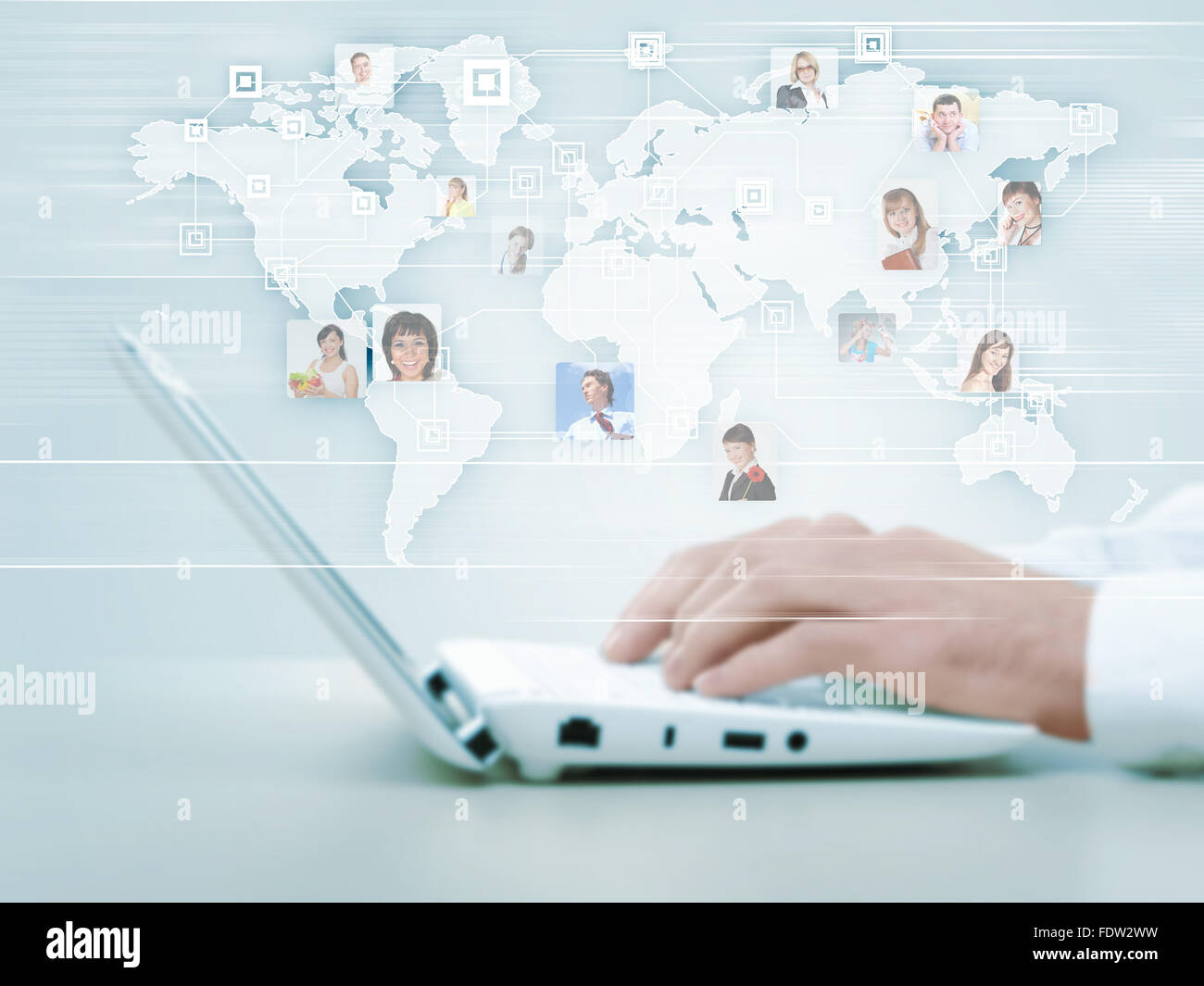 Symbol des sozialen Netzwerks mit Menschen Bilder Stockfoto