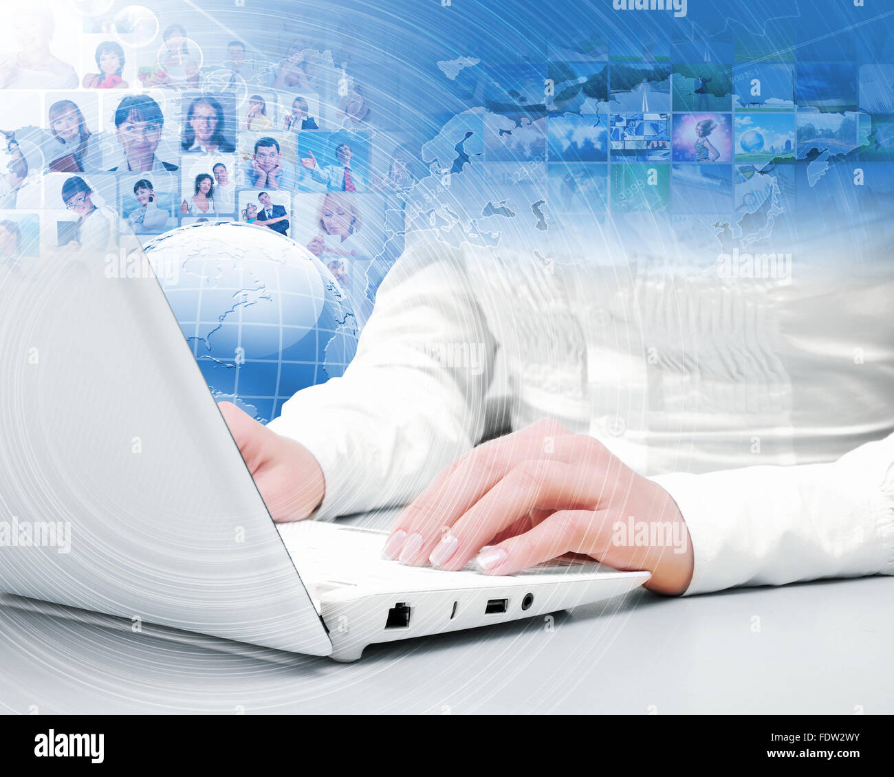 Symbol des sozialen Netzwerks mit Menschen Bilder Stockfoto