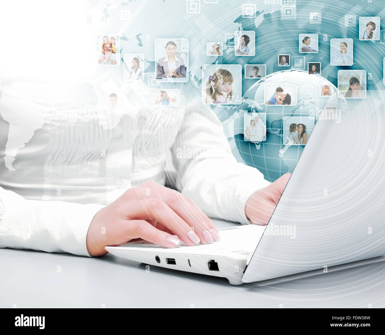 Symbol des sozialen Netzwerks mit Menschen Bilder Stockfoto