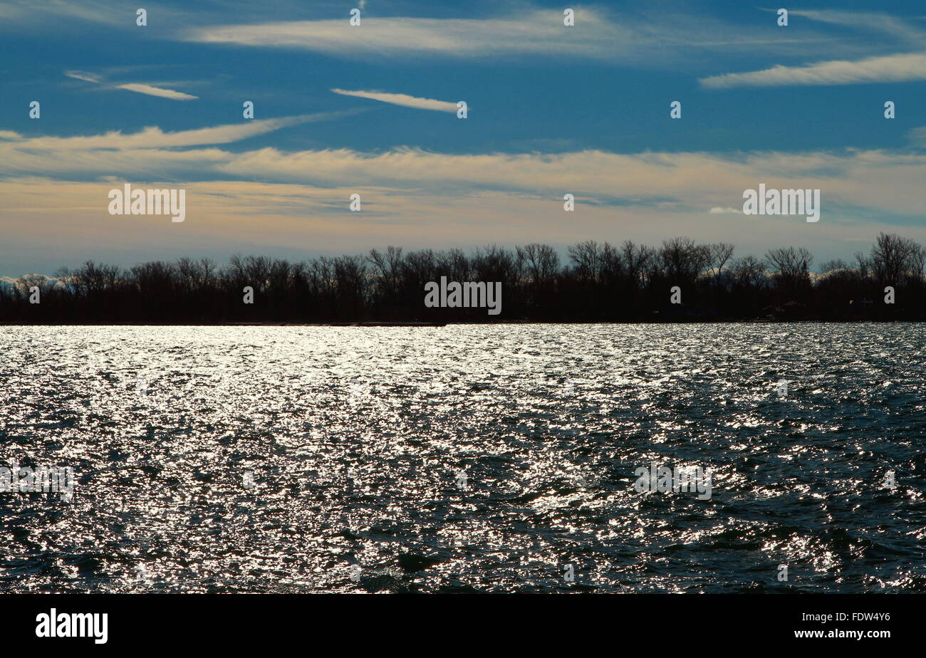 Lake Ontario Wasserspiegelungen im Hafen von Toronto Stockfoto