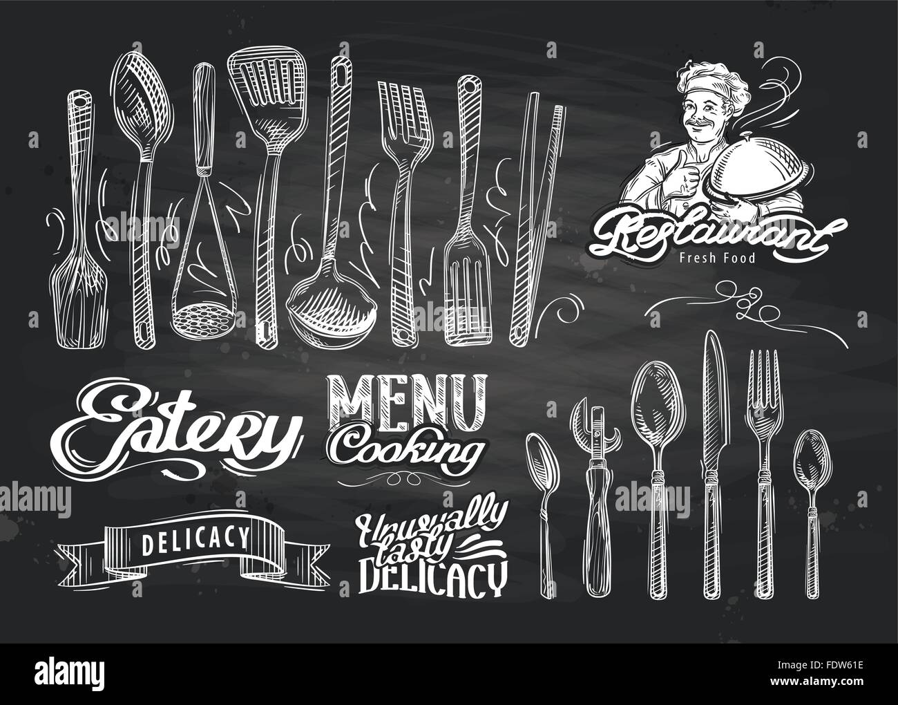 Vektor Handskizze gezeichneten Restaurant und Café doodle Stock Vektor
