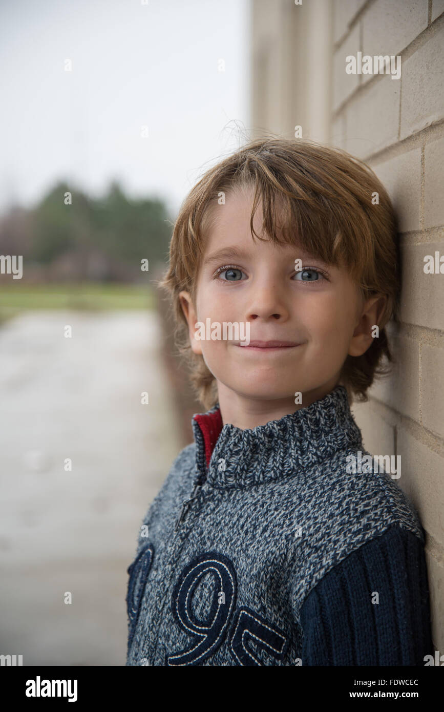 Porträt von 5 Jahre alten süsser boy Stockfoto