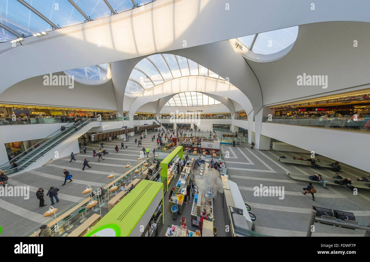 Das Grand Central shopping-district in New Street Station in Birmingham. Stockfoto