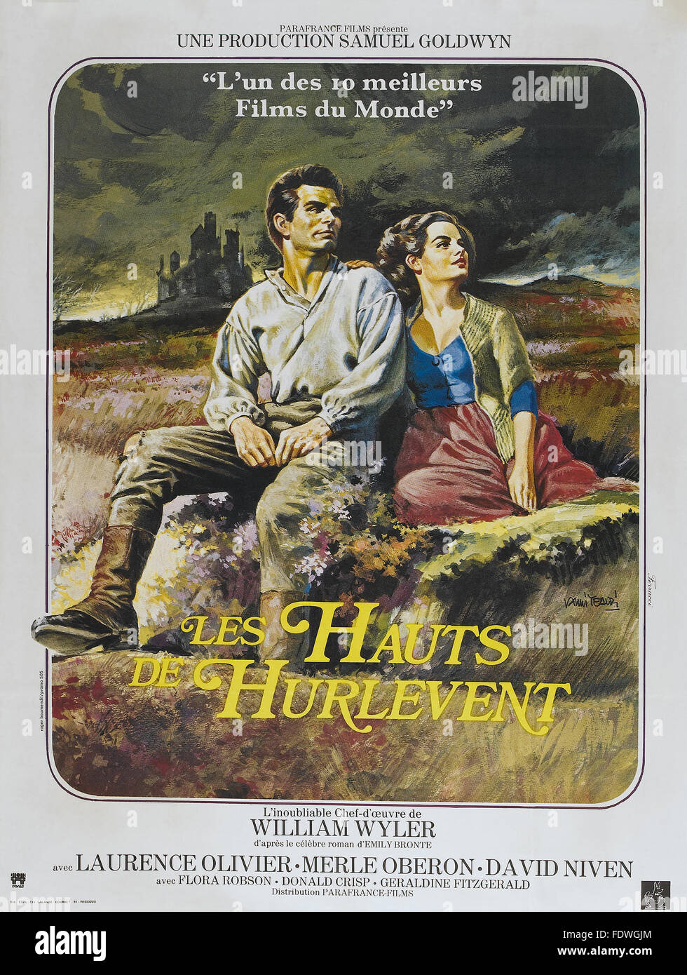 Wuthering Heights (1939) - französische Filmplakat Stockfoto