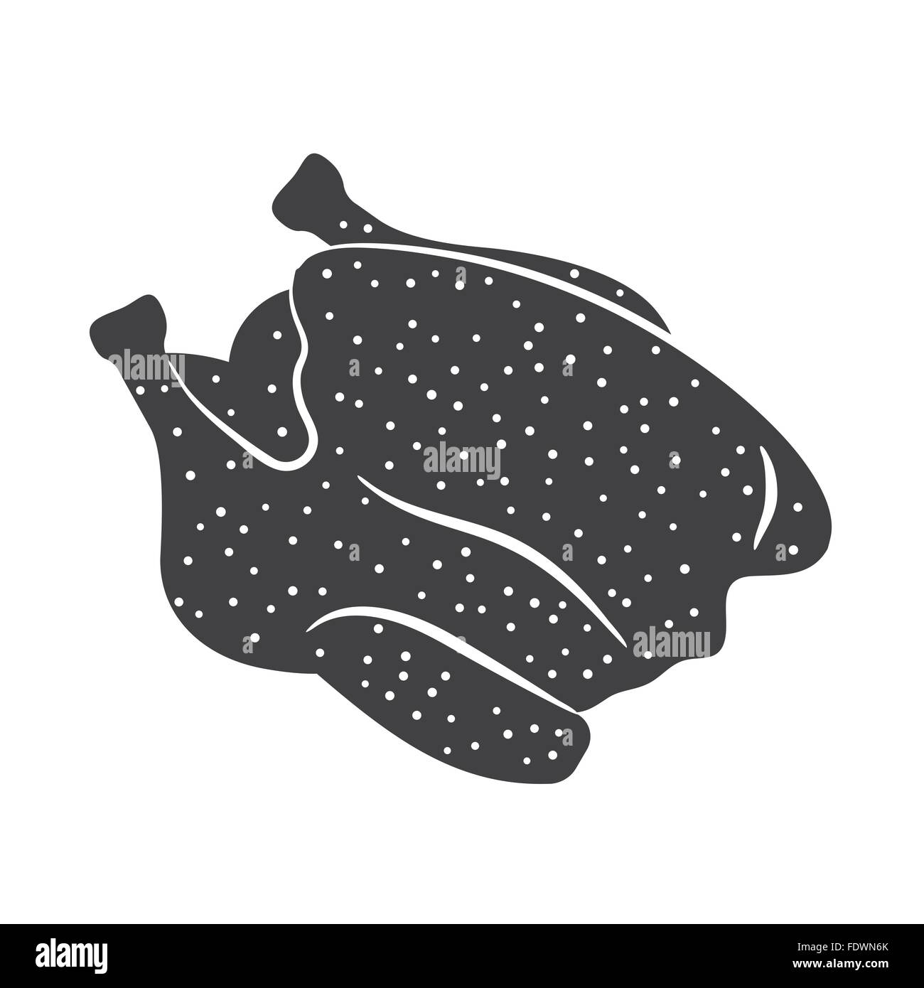 Geflügel Karkasse grau farbige Illustration, Essen Symbol schlichtes design Stock Vektor