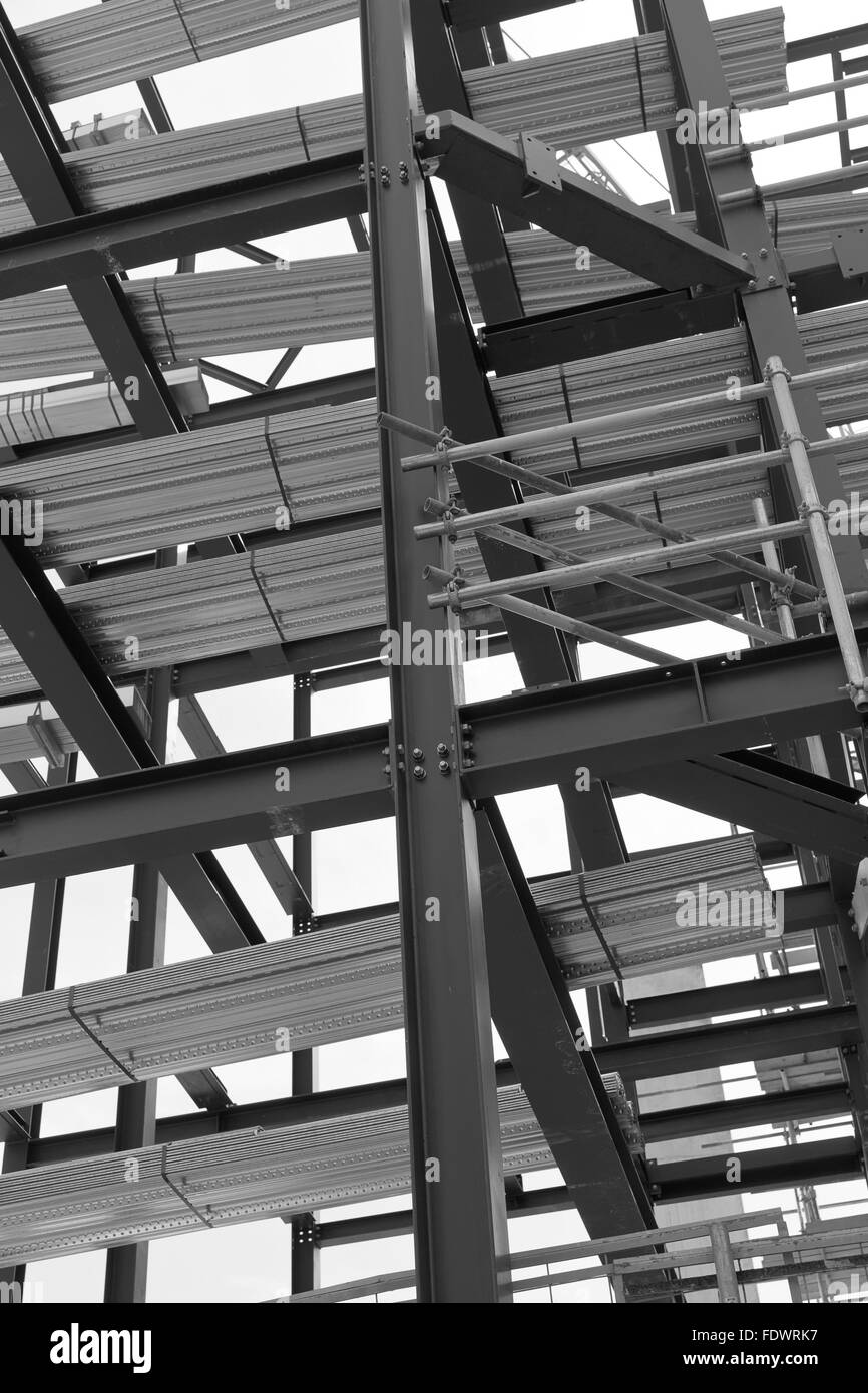 Eine Baustelle mit Stahlgestaltung Stockfoto