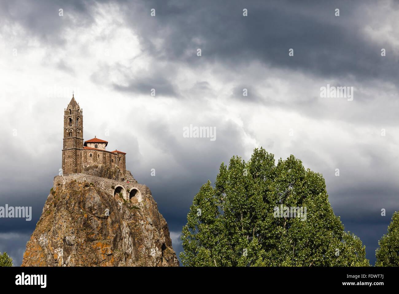 Saint Michel d ' Aiguilhe Kapelle, Le Puy-En-Velay, Haute-Loire, Frankreich Stockfoto