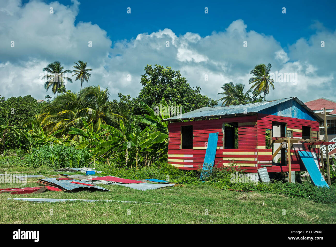 Umbau eines Hauses Grenada West Indies Stockfoto