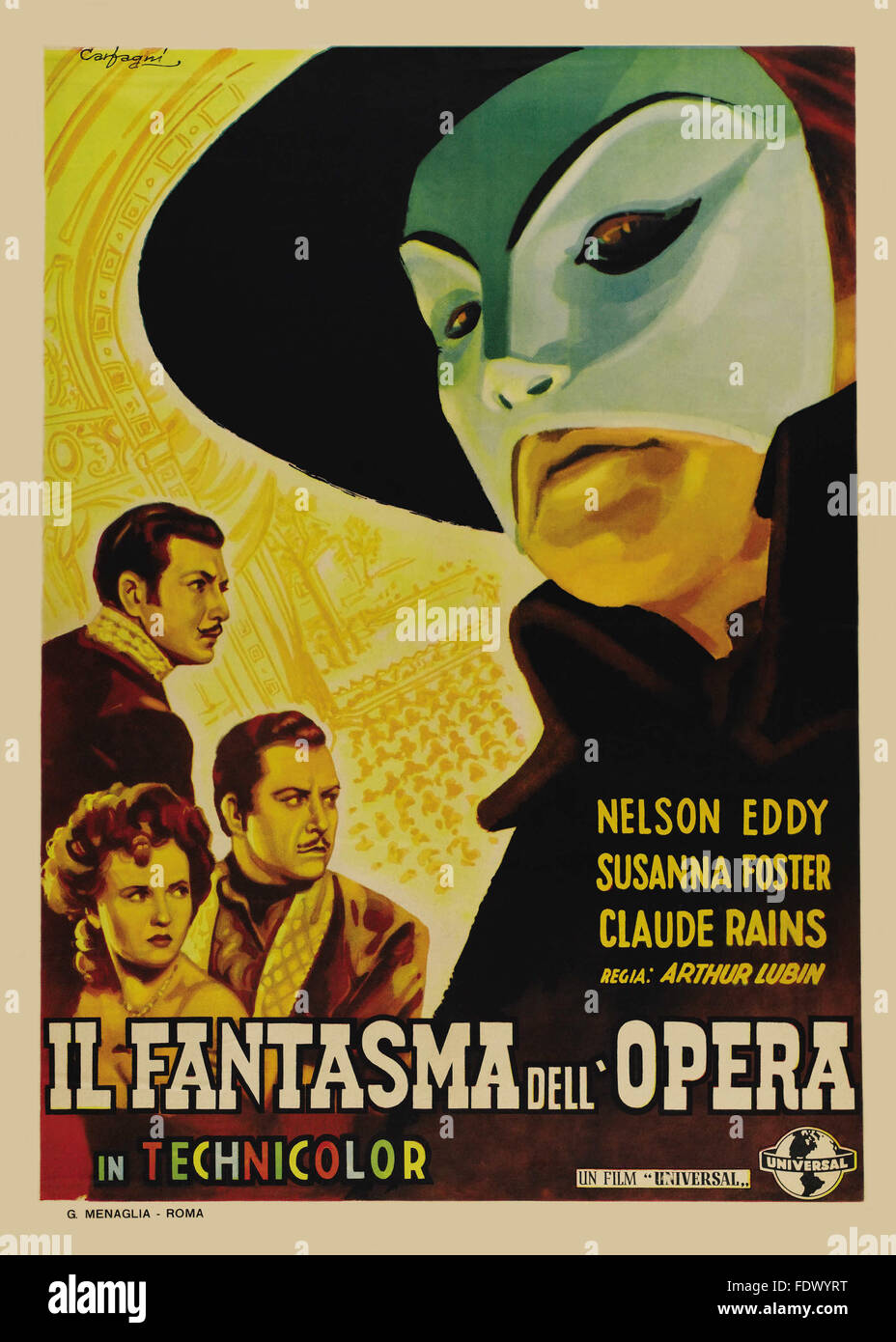 Phantom der Oper (1943)  07 - italienische Filmplakat Stockfoto
