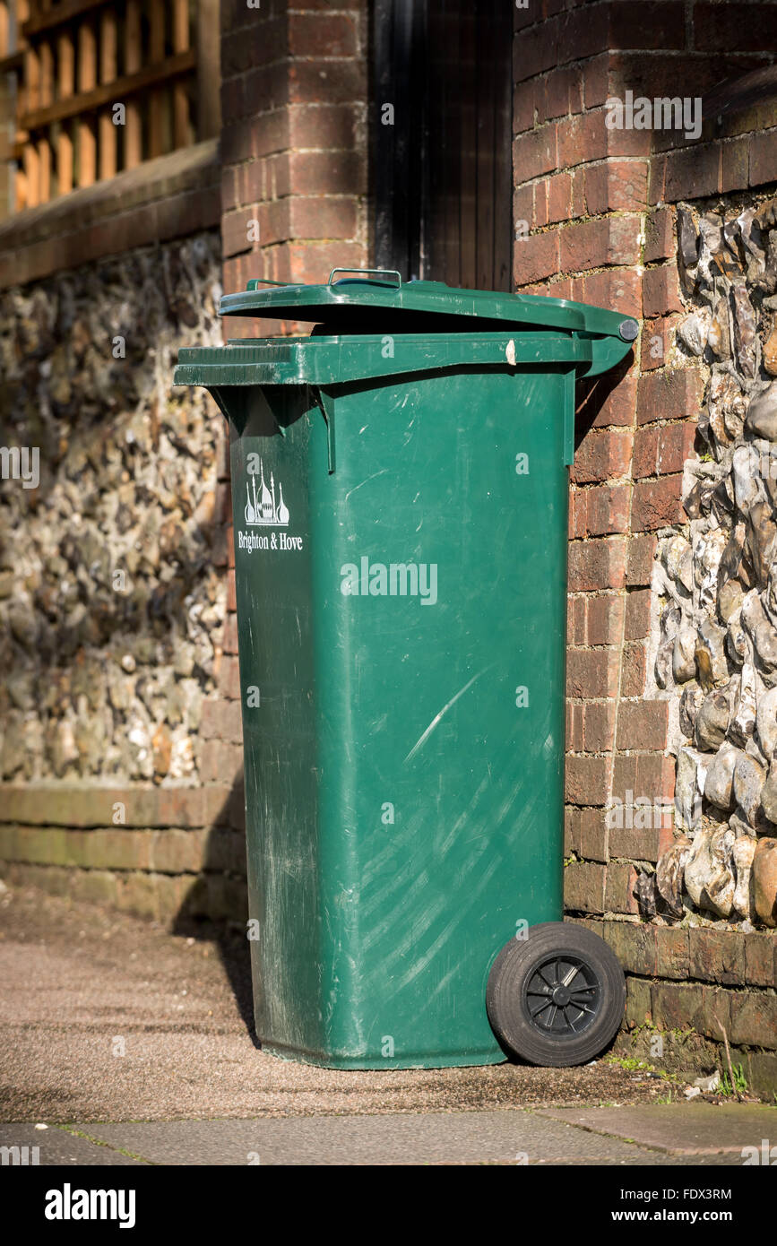 Straße Mülleimer Kollektion in Brighton. Stockfoto