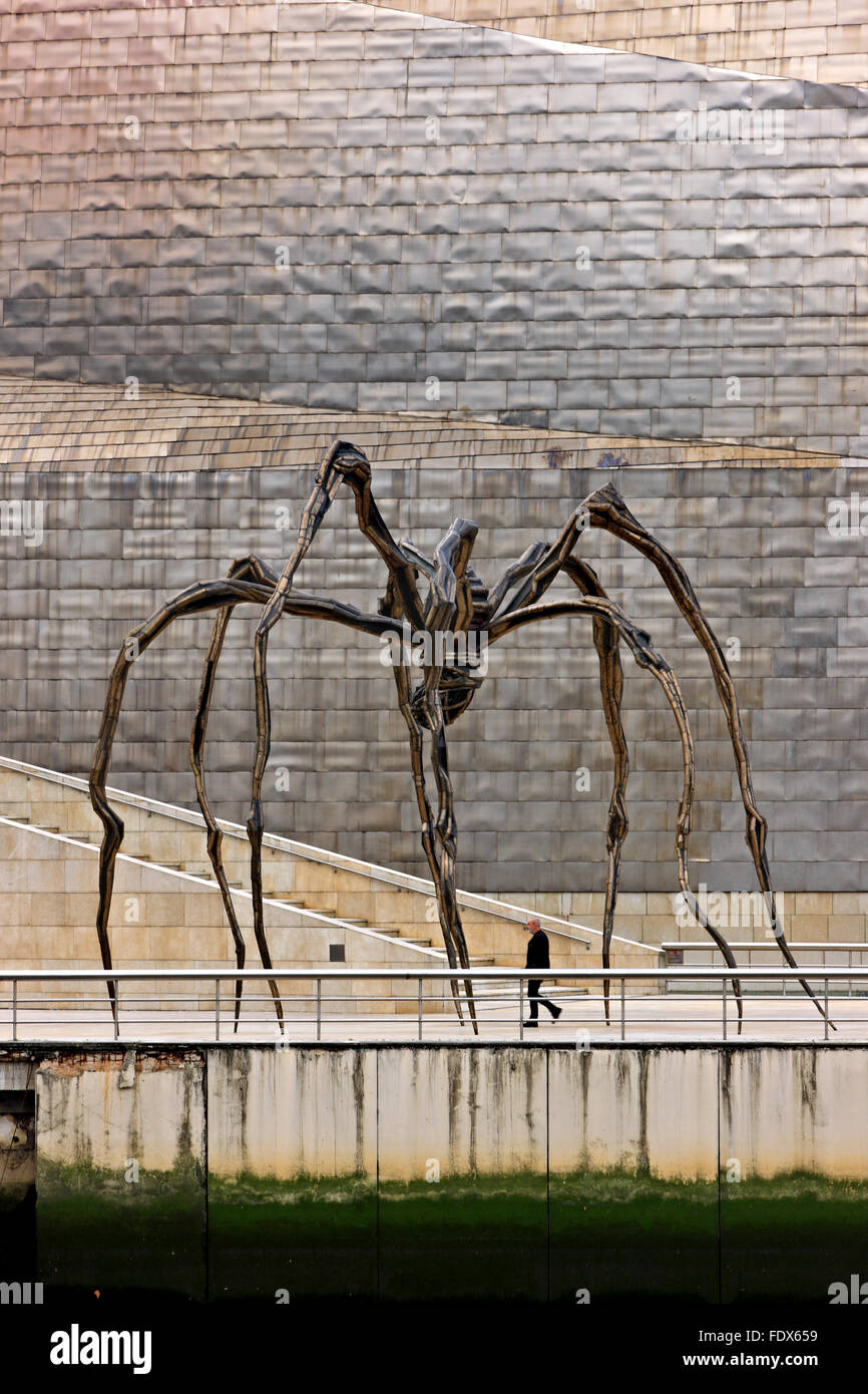 Die "Maman" von Louise Bourgeois, außerhalb Guggenheim Museum, Bilbao, Baskenland, Spanien. Stockfoto