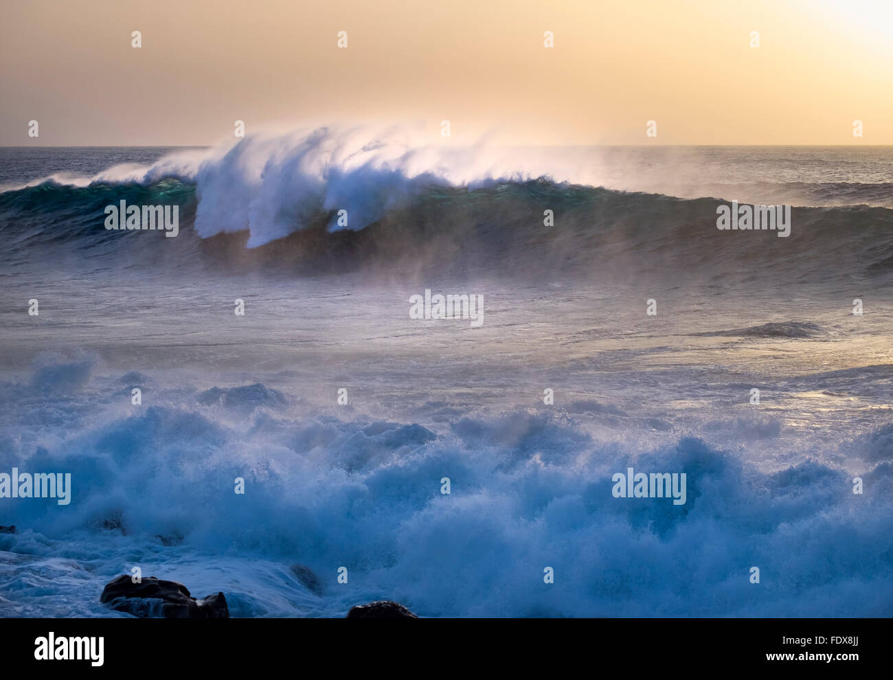 Meereswellen, Atlantik, Valle Gran Rey, La Gomera, Kanarische Inseln, Spanien Stockfoto