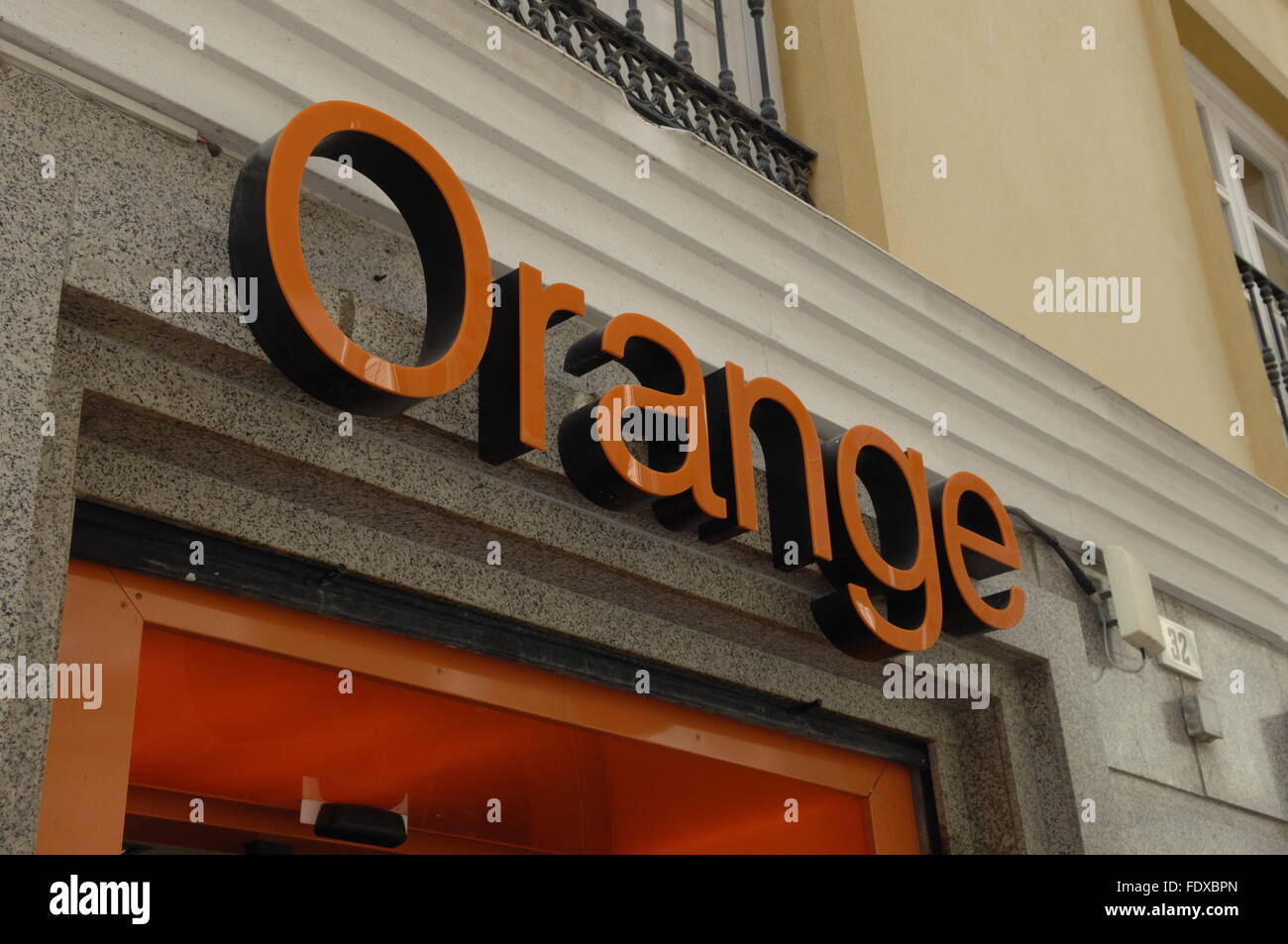 Orange Shop-Logo Stockfoto