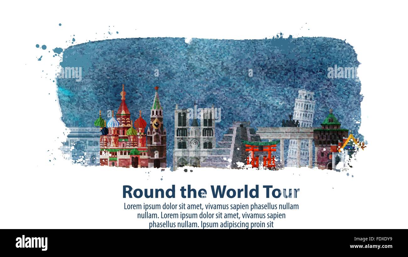 Reisen. historische Architektur auf weißem Hintergrund Stock Vektor