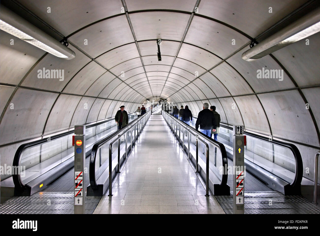 Der Tunnel "Casco Viejo" u-Bahnstation in Spanien, Bilbao, Baskenland (Pais Vasco). Stockfoto