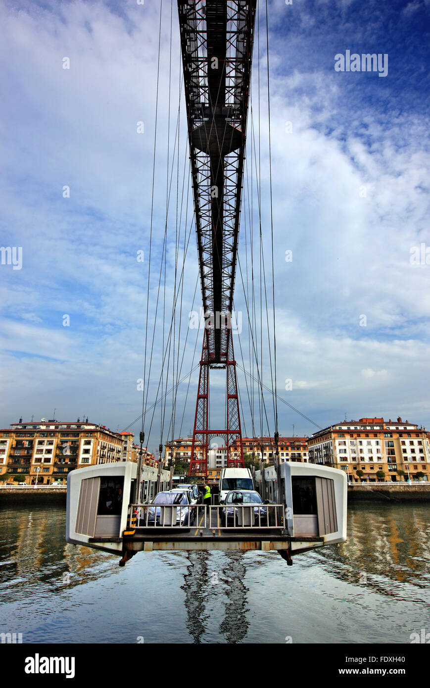 Vizcaya Brücke (bekannt als "Puente Colgante" - "Hängebrücke"), verbindet seit 1893 zwei Vororten von Bilbao, Portugalete & Getxo Stockfoto