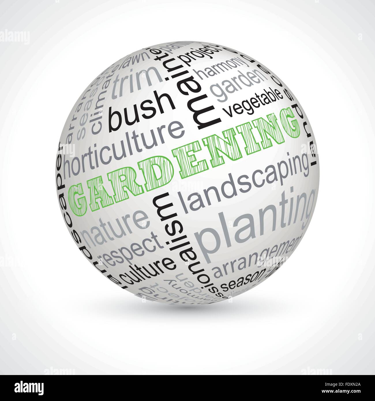 Gartenarbeit Thema Kugel mit Keywords voll Vektor Stock Vektor
