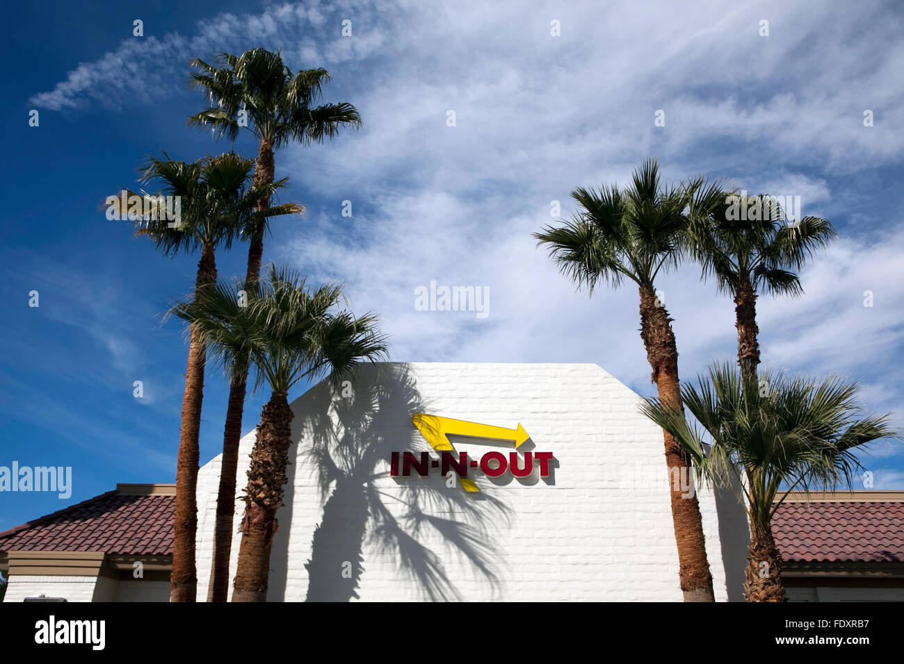 Ein Blick auf eine In-N-Out-Niederlassung in Palm Springs, Kalifornien Stockfoto