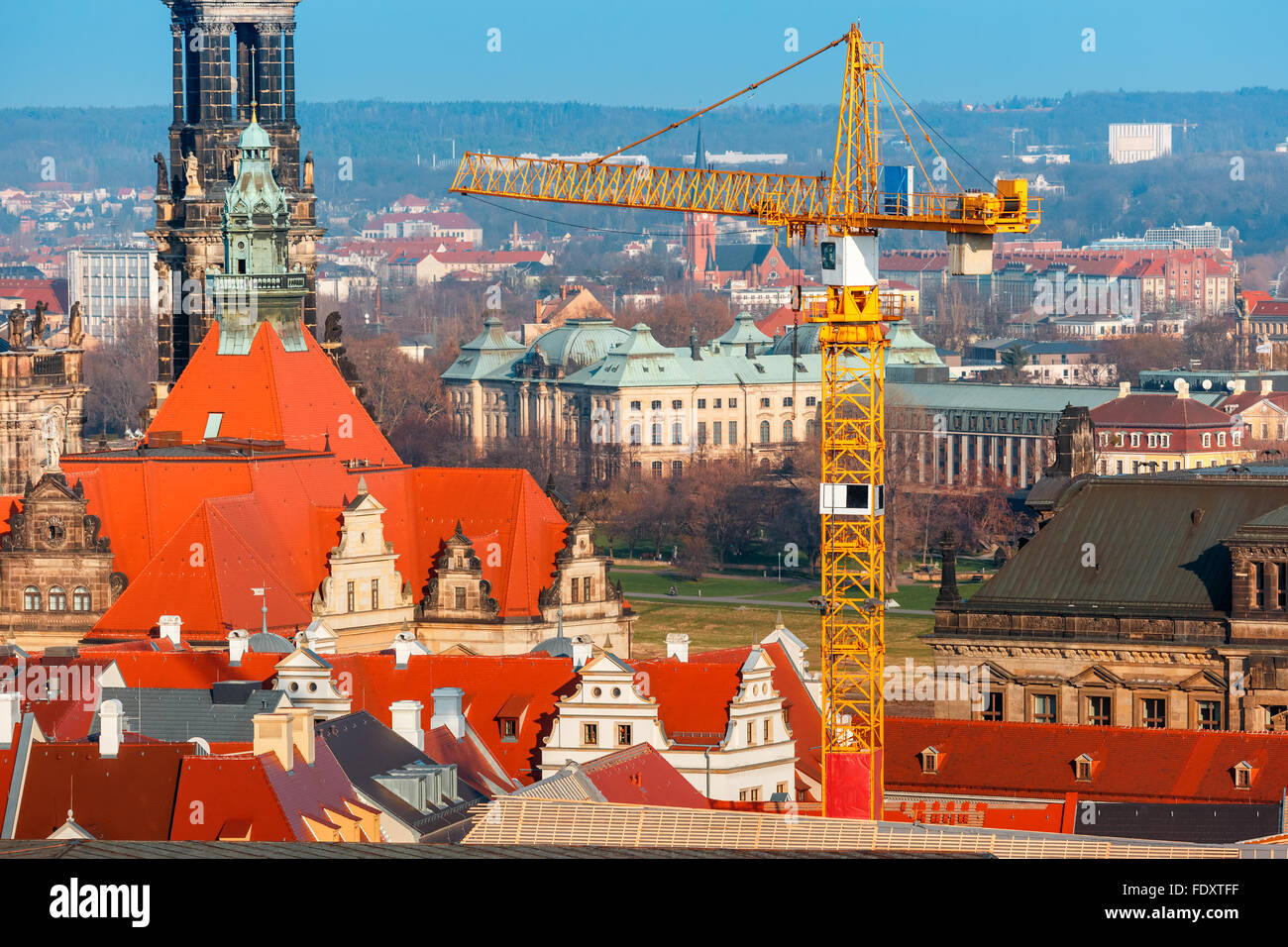 Restaurierungsarbeiten in der Altstadt, Dresden, Deutschland Stockfoto