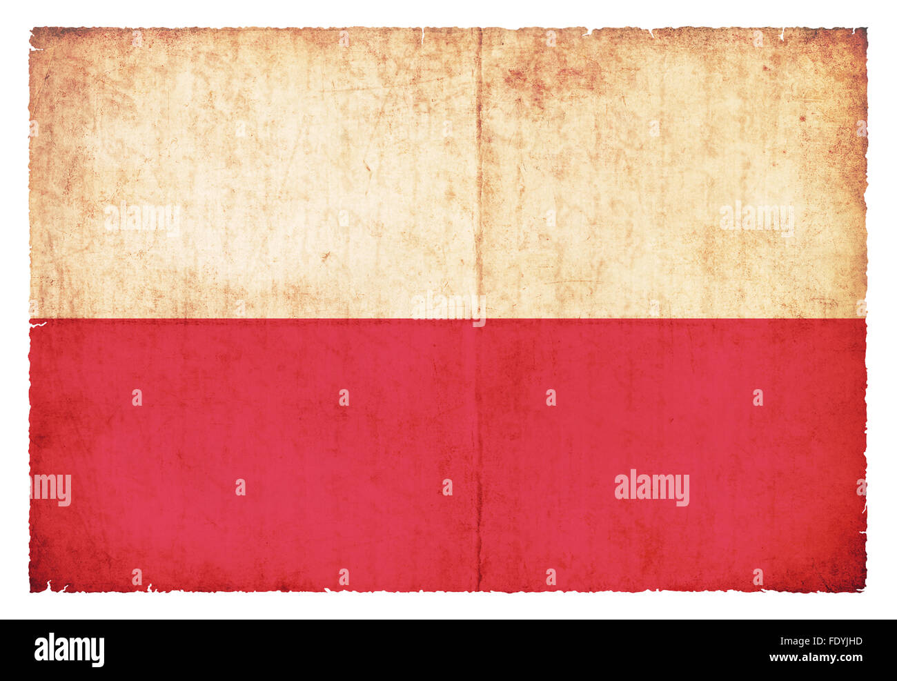 Nationale Fahne von Polen im Grunge-Stil erstellt Stockfoto