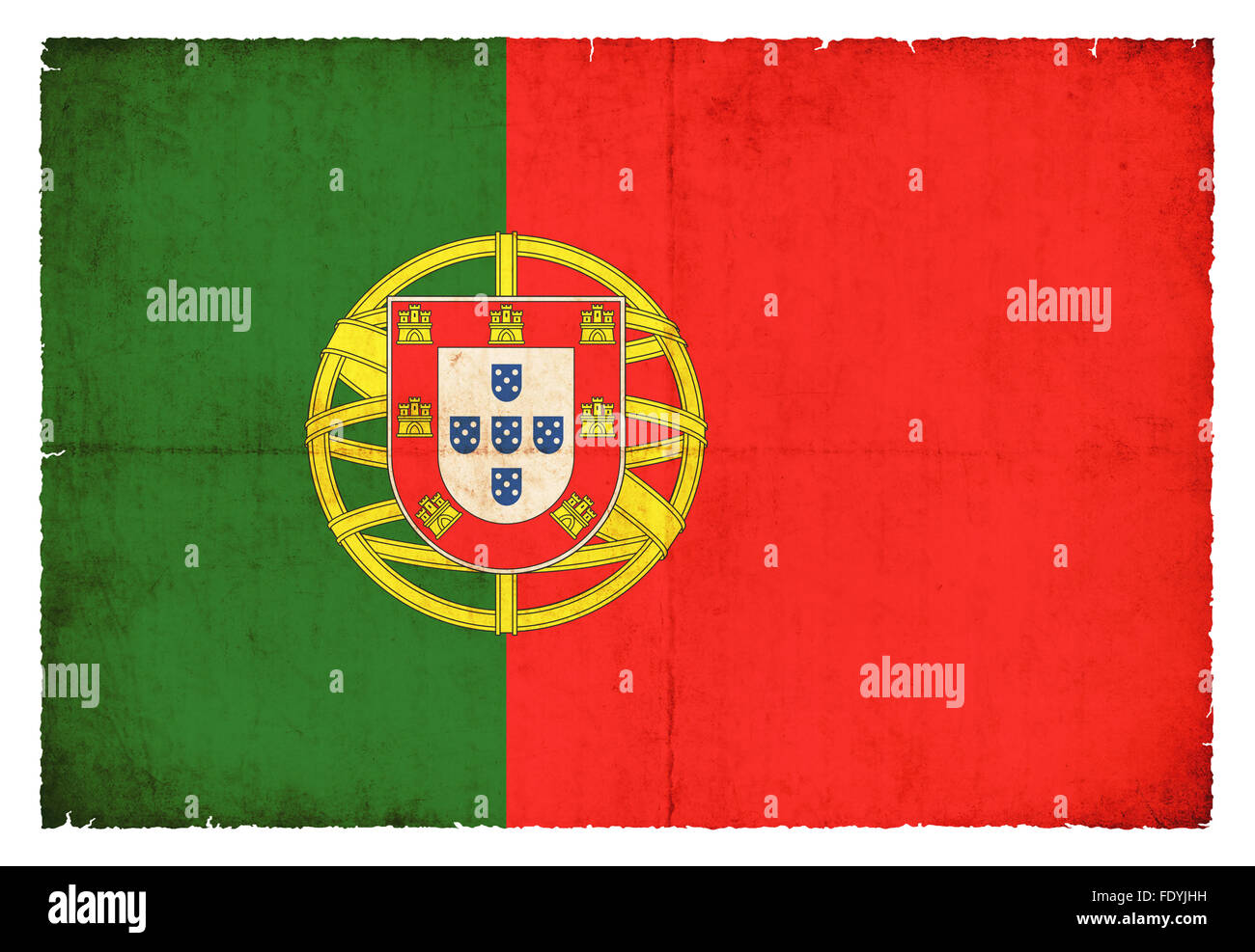 Nationale Flagge von Portugal im Grunge-Stil erstellt Stockfoto