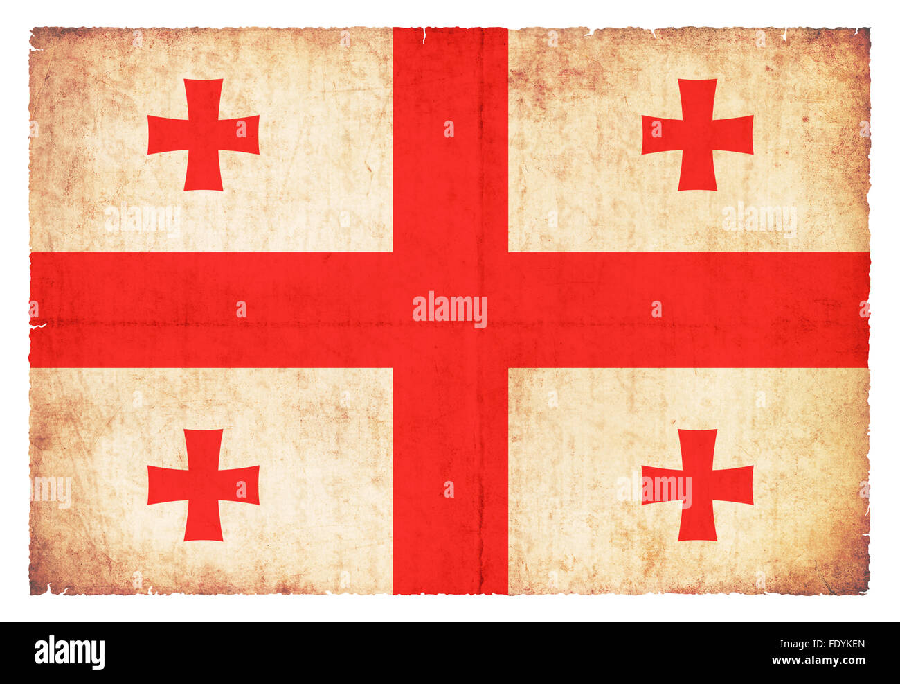 Nationalen Flagge von Georgien im Grunge-Stil erstellt Stockfoto