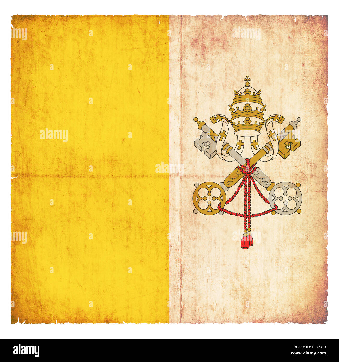 Nationale Flagge der Vatikanstadt im Grunge-Stil erstellt Stockfoto