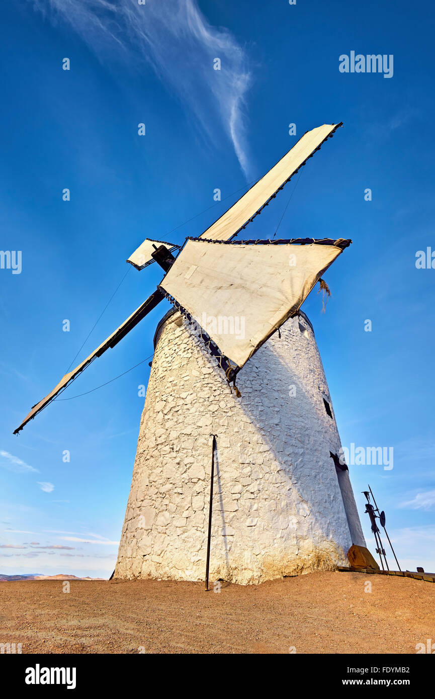 Windmühle von Consuegra. Don Quijote-Route. Toledo. Kastilien-La Mancha. Spanien Stockfoto