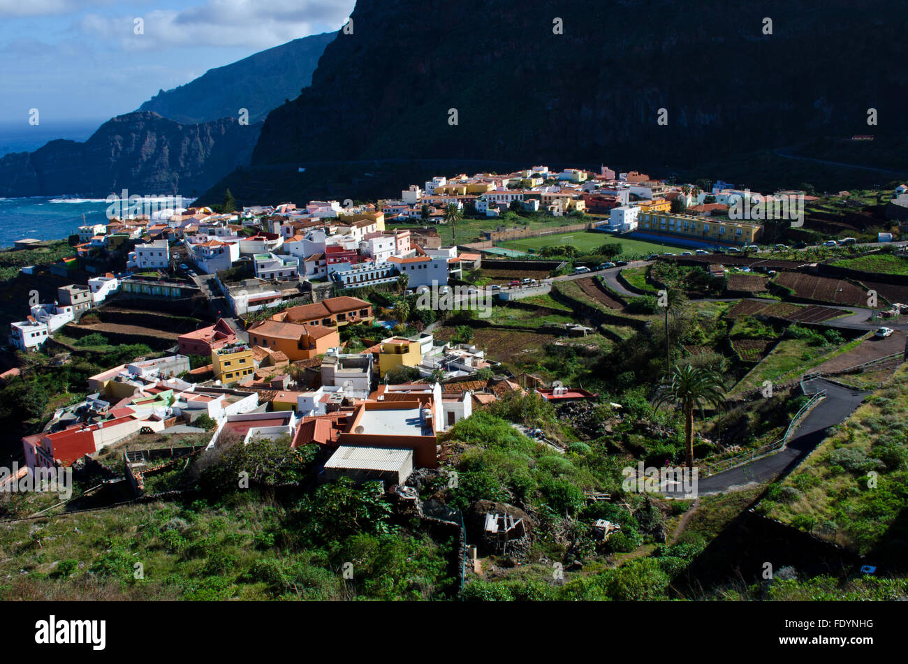 Stadt Agulo, Insel La Gomera. Kanarische Inseln, Spanien Stockfoto
