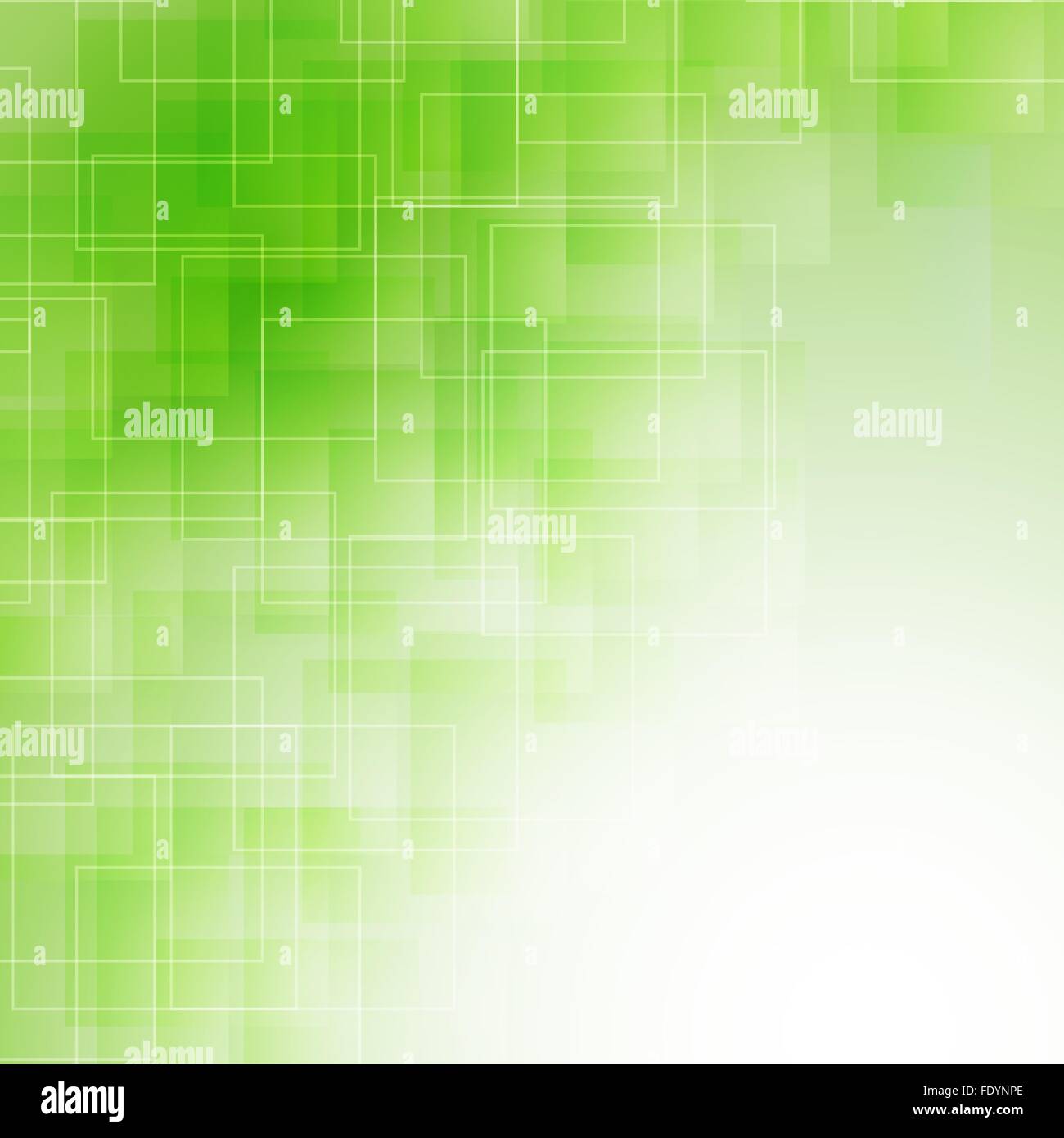 abstrakten grünen Hintergrund mit transparenten Linien und Quadraten. Vektor Stock Vektor