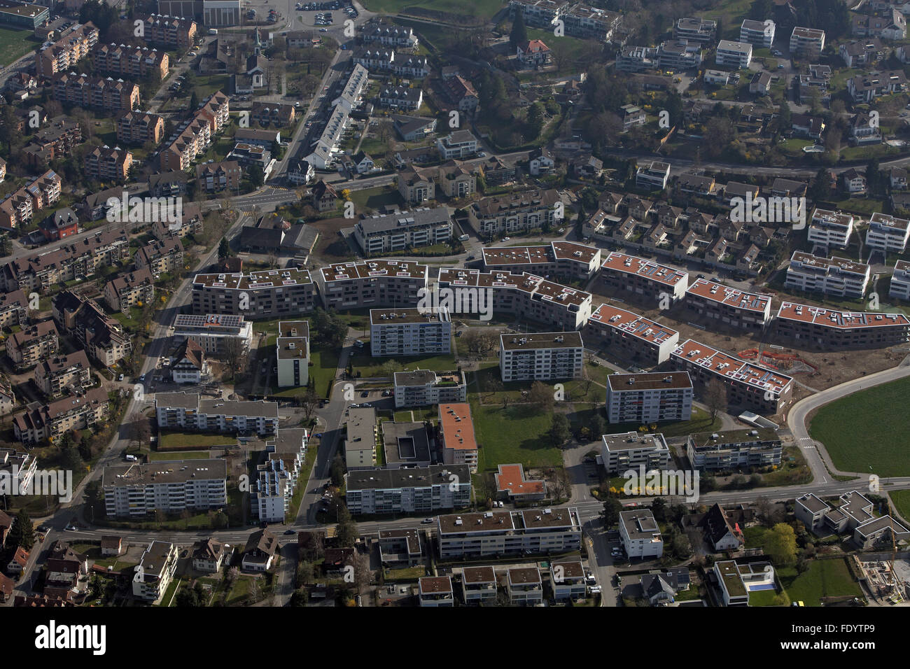 Beromuenster, Schweiz, Luftaufnahme der Stadt Stockfoto