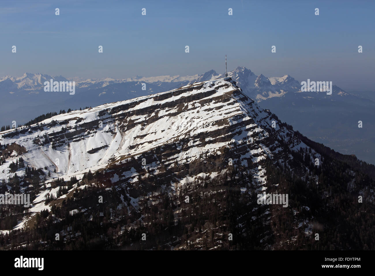 Zug, Schweiz, mit Blick auf den Zugerberg Stockfoto