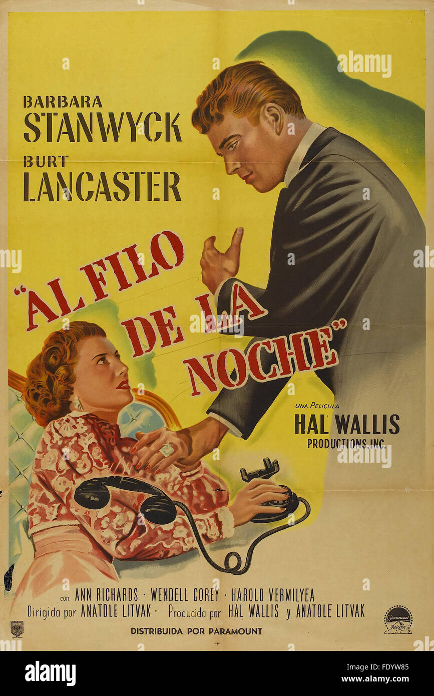 Sorry, Wrong Number - spanische Filmplakat Stockfoto