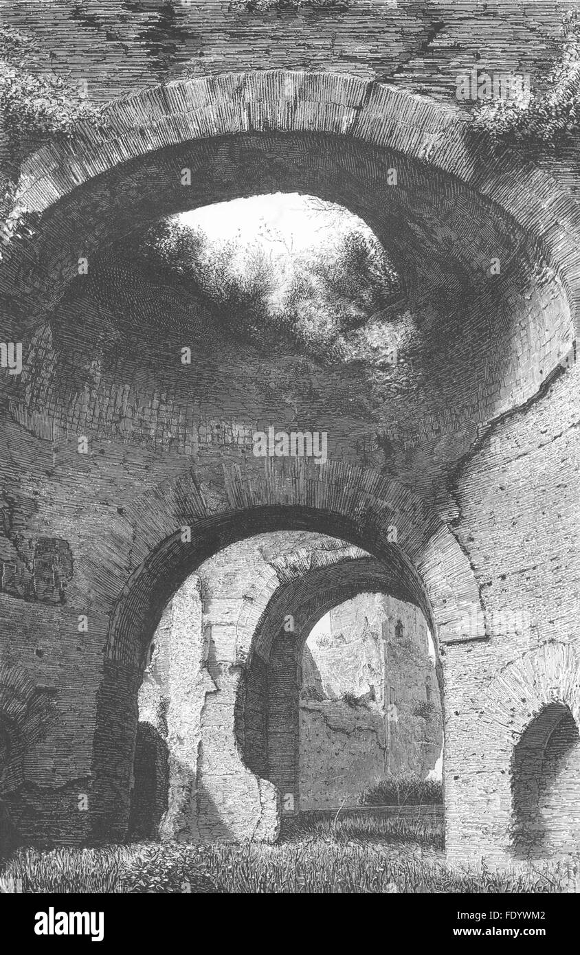Rom: Caldarium Bäder Caracalla-Thermen, antike print 1872 Stockfoto
