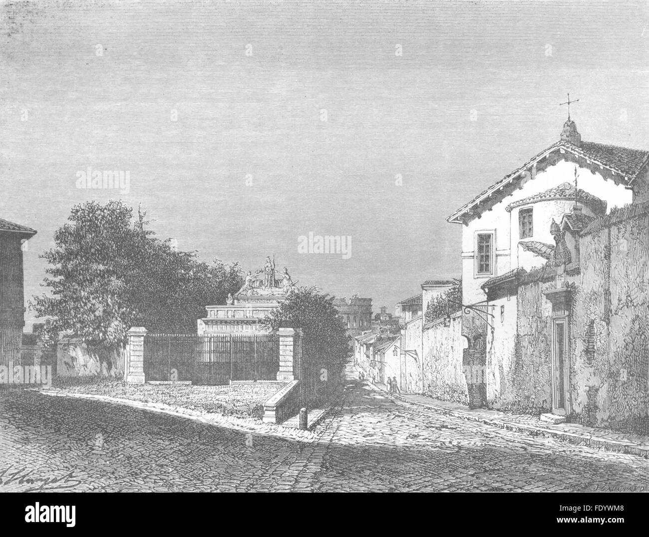 Rom: Str. John Lateran-Side Entry Clement, antique print 1872 Stockfoto Rom: Str. John Lateran-Side Entry Clement, antique print 1872 Stockfoto