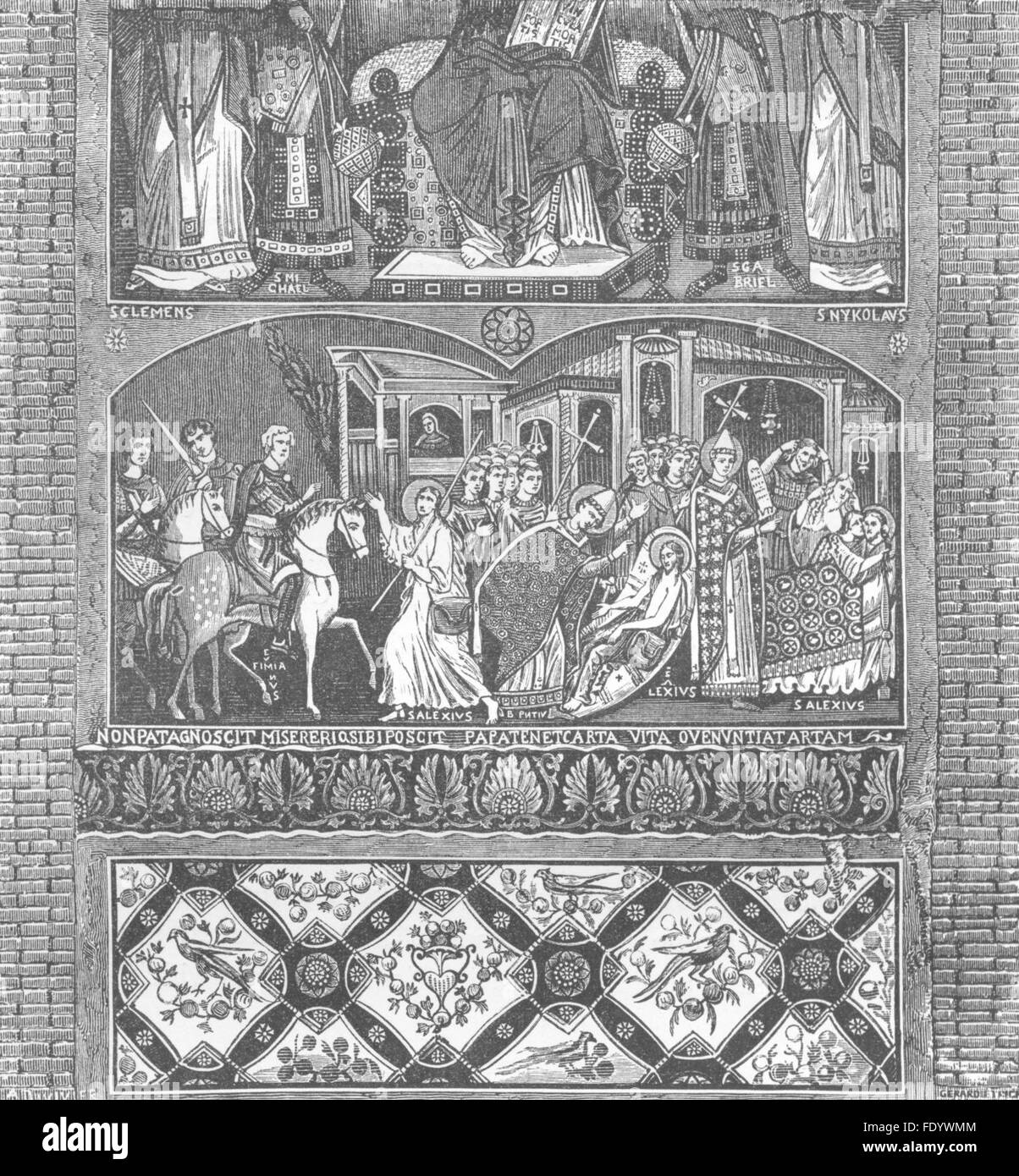 Rom: Legende von St. Alexius: Fresco-10. Jahrhundert, antike print 1872 Stockfoto