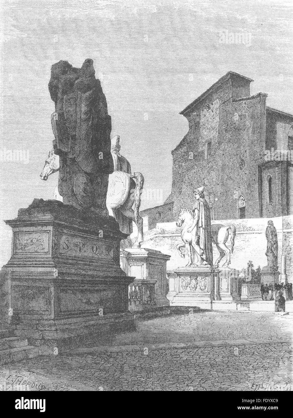 Rom: Fassade der Sta Maria in Aracoeli, antique print 1872 Stockfoto