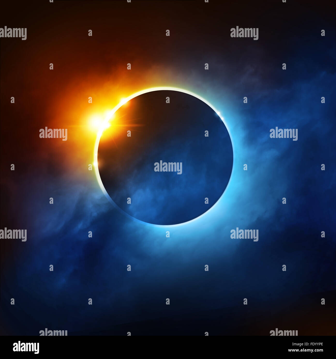 Eine totale Sonnenfinsternis die Sonne dramatische Sonnenfinsternis Abbildung. Stockfoto