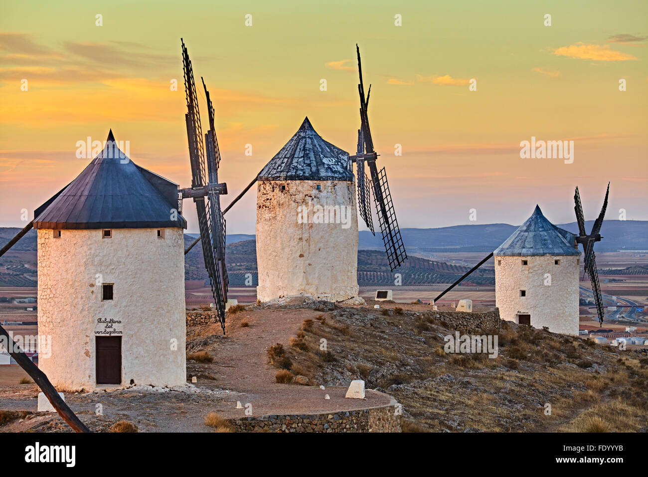 Windmills of Consuegra. Don Quixote route. Toledo. Castile-La Mancha. Spain Stockfoto