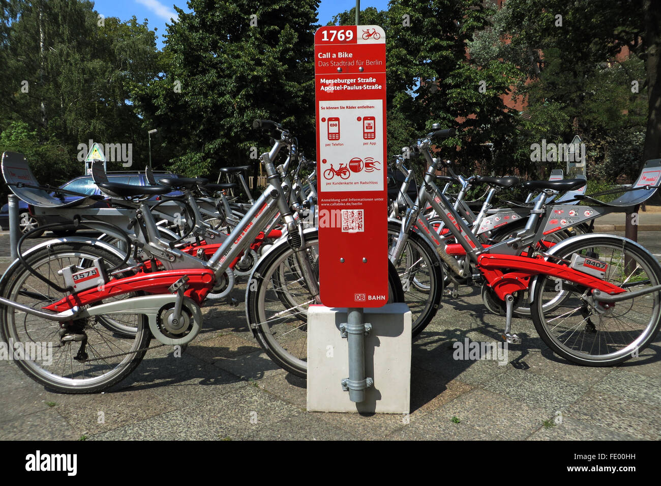 Berlin, Deutschland, rufen Sie eine Bike-Station Stockfoto
