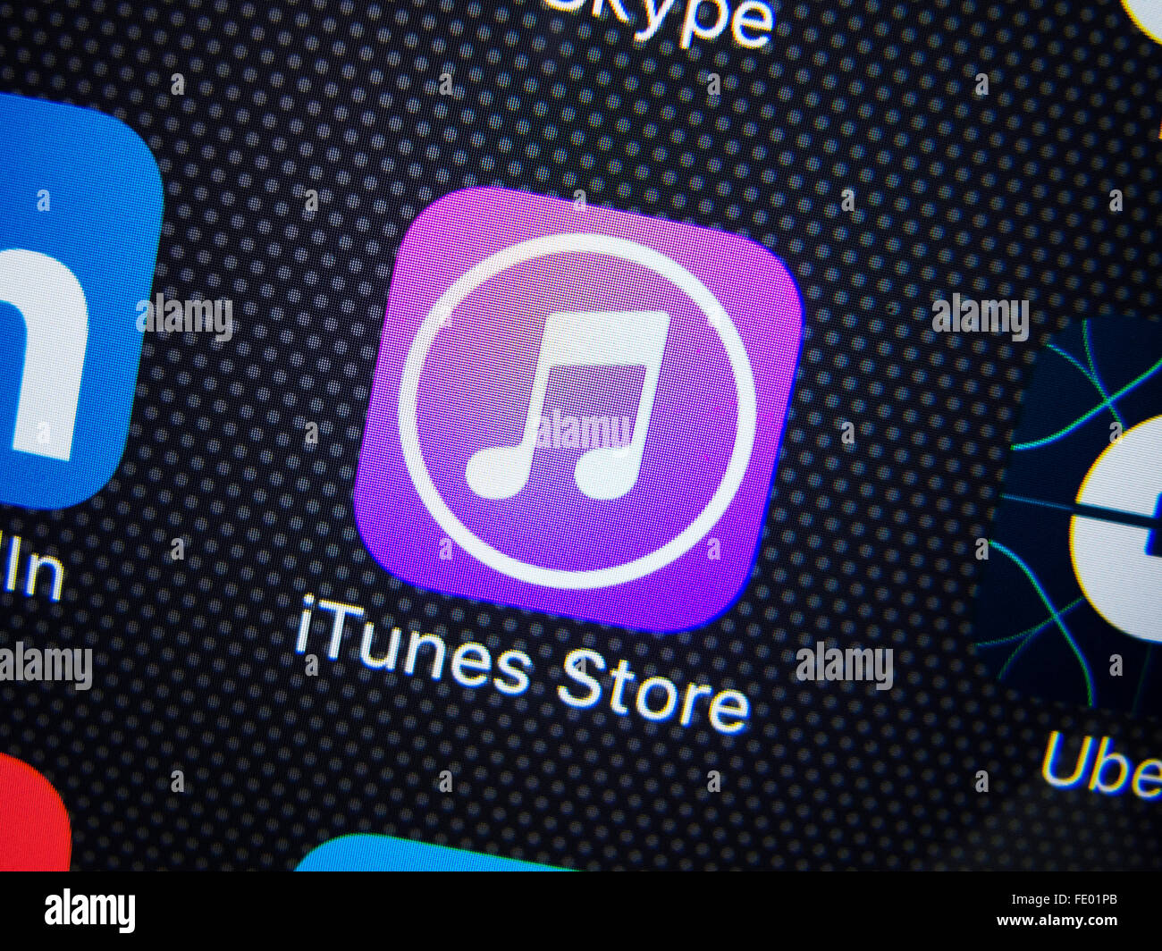 Detail des iTunes app-Symbol auf dem iPhone speichern Stockfoto
