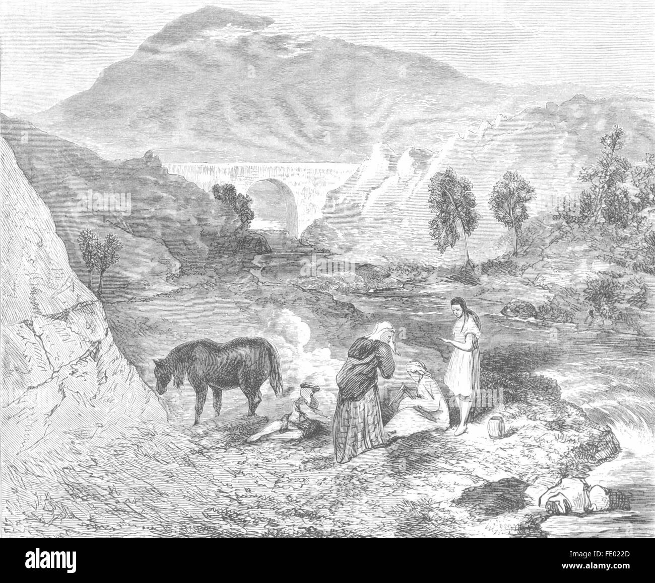 Tracht: Gipsy Camp-Landseer, antiken print c1880 Stockfoto