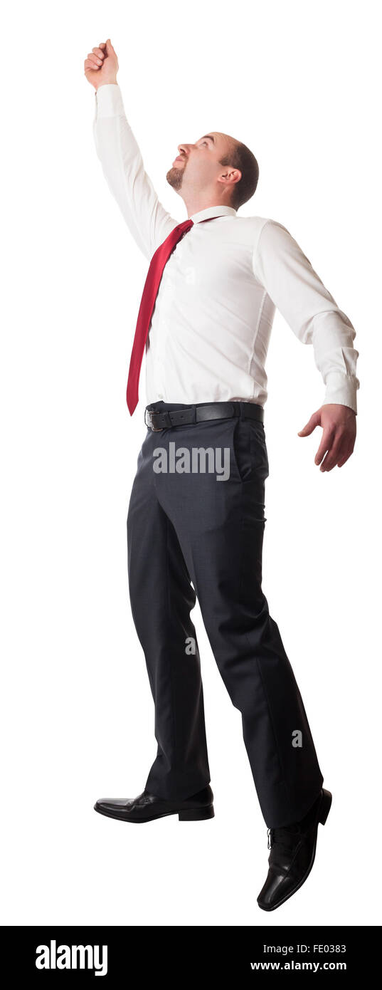 Geschäftsmann isoliert auf weißem Hintergrund Stockfoto