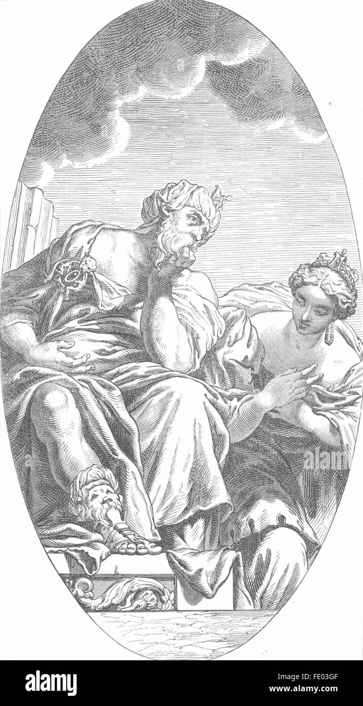 Venedig: Gruppe, Zelotti-Decke der Halle Rat 10, antiken Druck 1880 Stockfoto