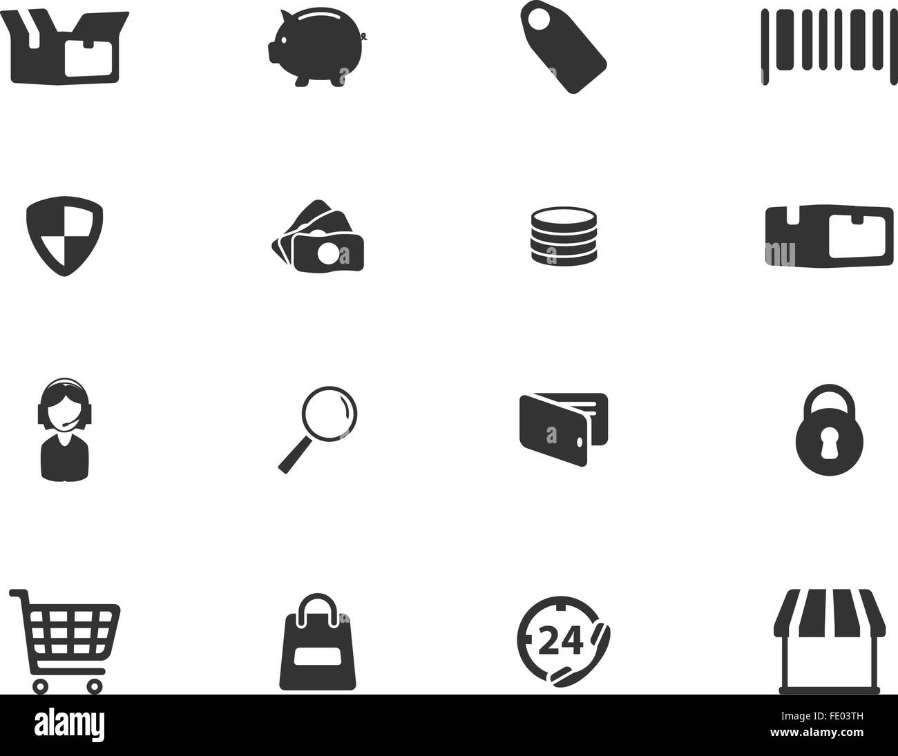 E-Commerce einfach Symbole Stock Vektor