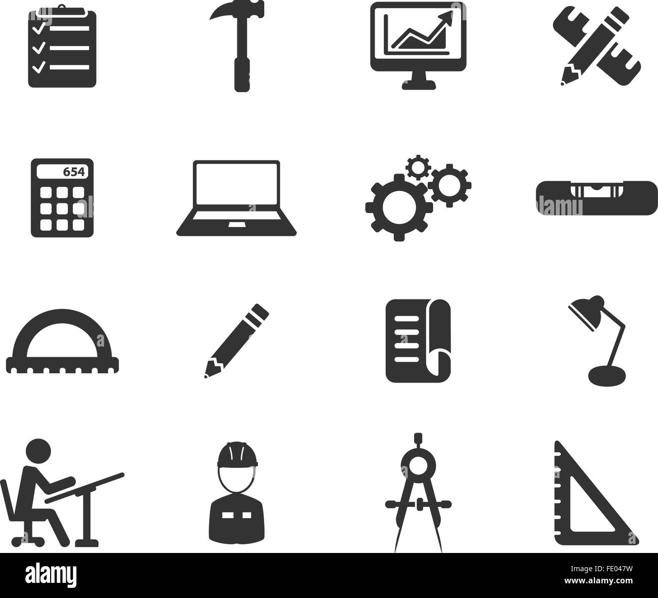 Technik einfach Symbole Stock Vektor