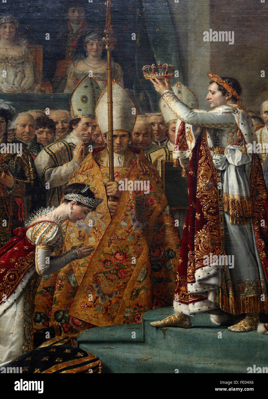 Die Krönung der Napoleon(1769-1821) von Jacques-Louis David (1484-1825) in der Kathedrale von Notre-Dame, 2. Dezember 1804, Paris. Stockfoto
