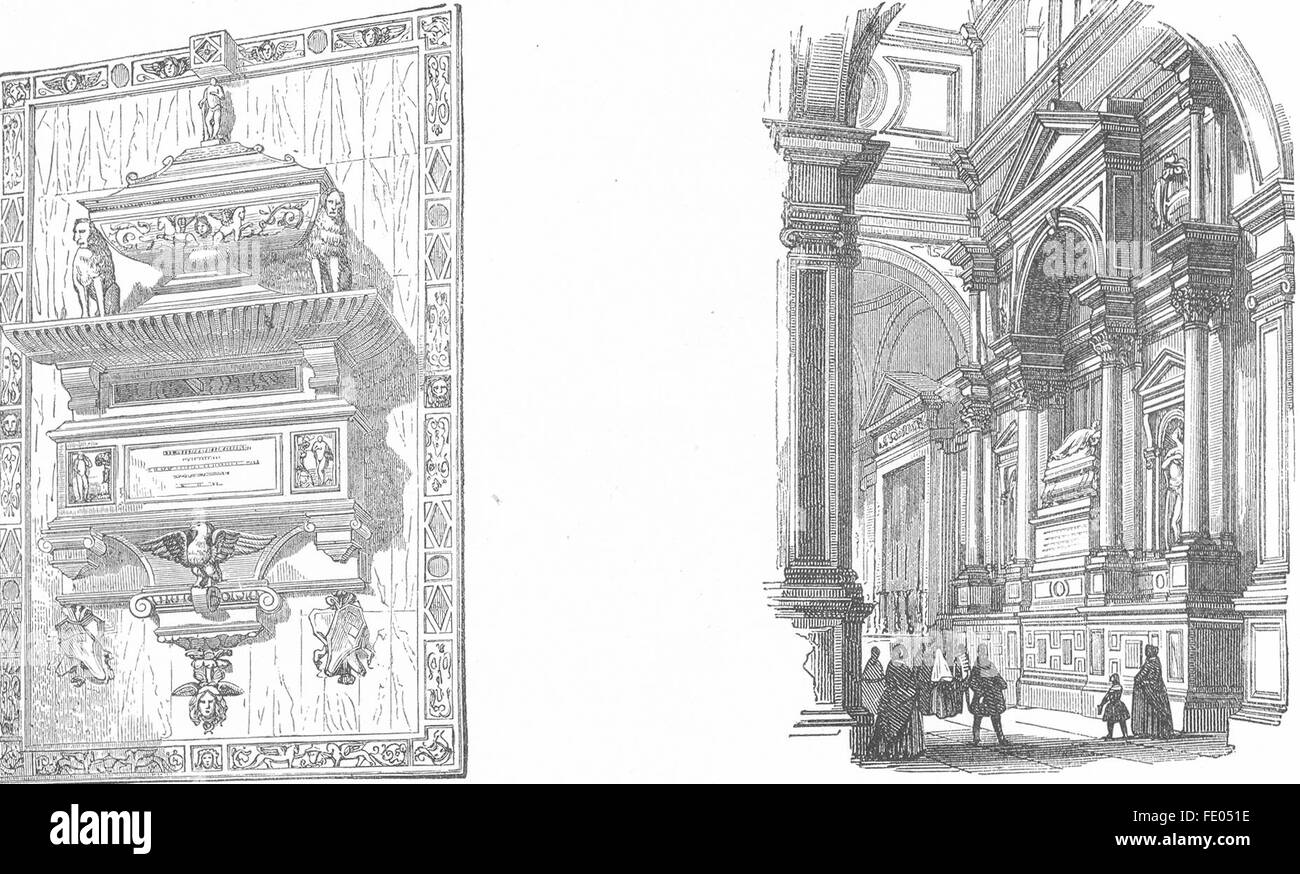Venedig: Bernardo, Frari; Doge Veniero, San Salvatore, antique print 1880 Stockfoto
